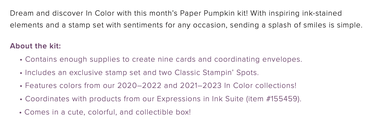 June Paper Pumpkin Details