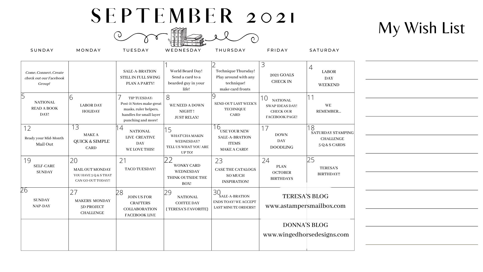 creativity calendar 