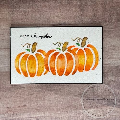 Hey There Pumpkin Card using Coffee Stencils