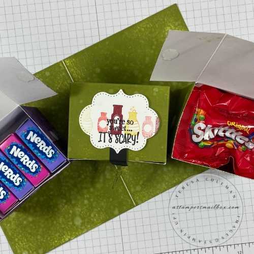 Card Base becomes Spookster Treat Box 