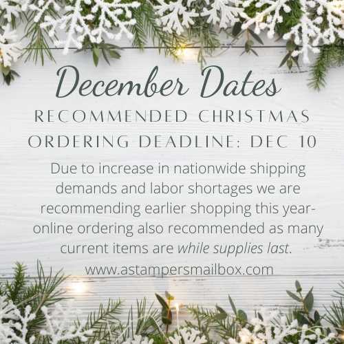 A Stampers Mailbox Shopping Tip Ordering Deadline