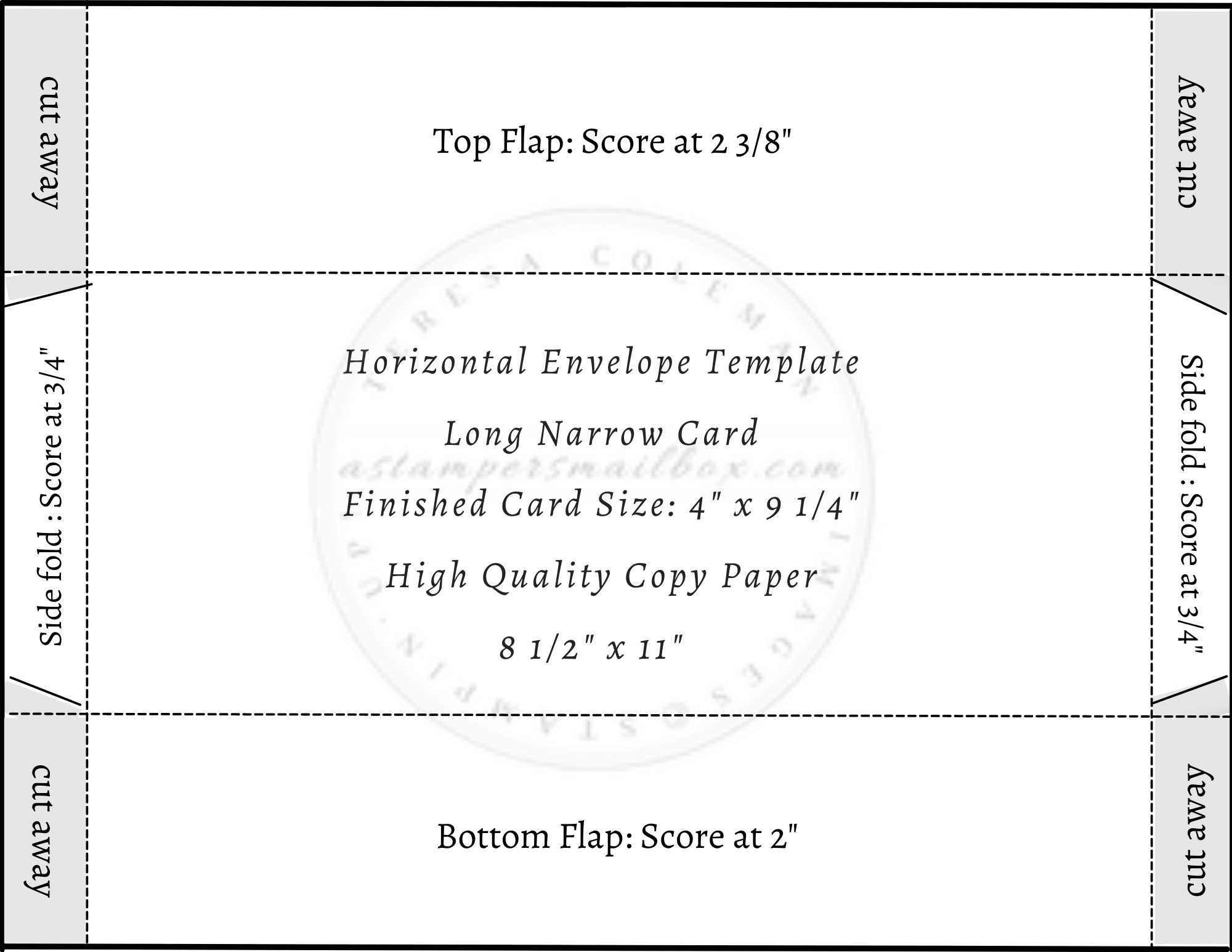 Envelope Template for Tall Slim Card