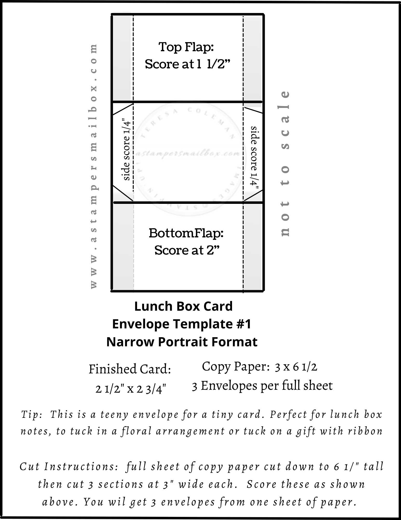 Lunch Box Card Envelope Template #1 