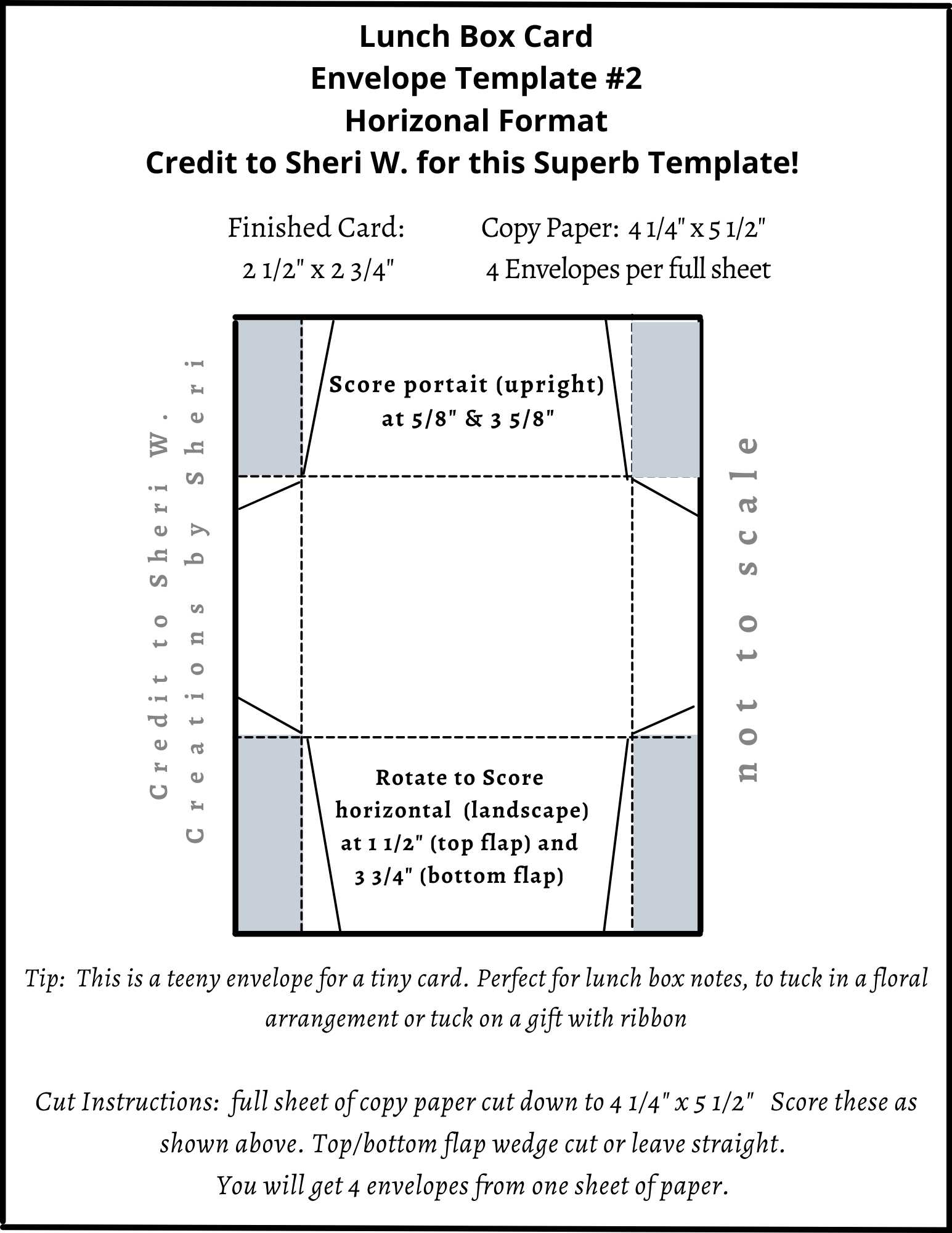 Lunch Box Card Envelope Template #2