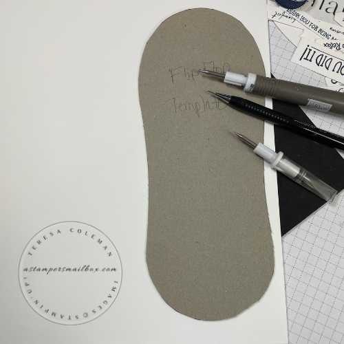 Template Drawn on Basic White Thick Cardstock