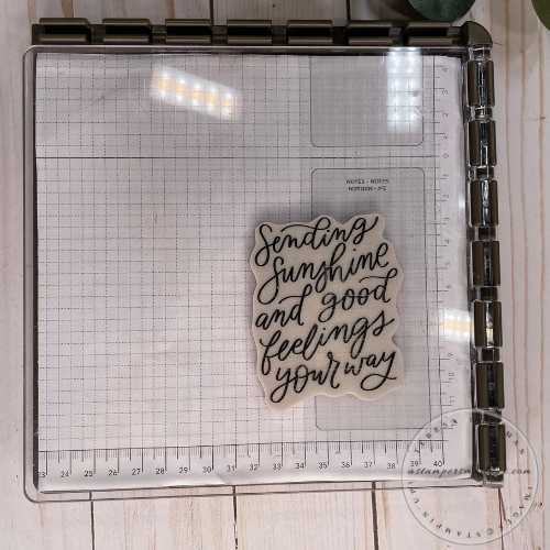 Use the Stamparatus Stamp Positioning Tool for the Sentiment