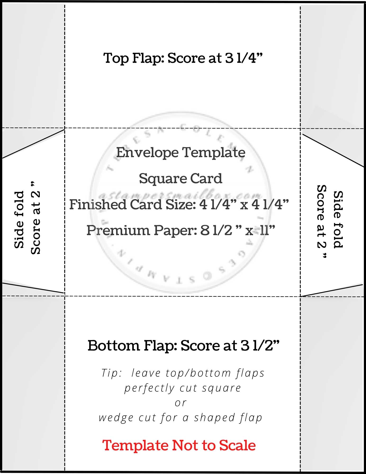 DIY Envelope for 4 1/4" x 4 1/4" Square Card