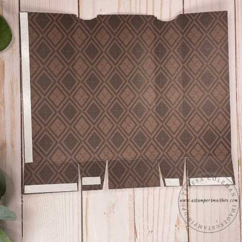 Adhesive guide. Flip the paper over to place tape. 