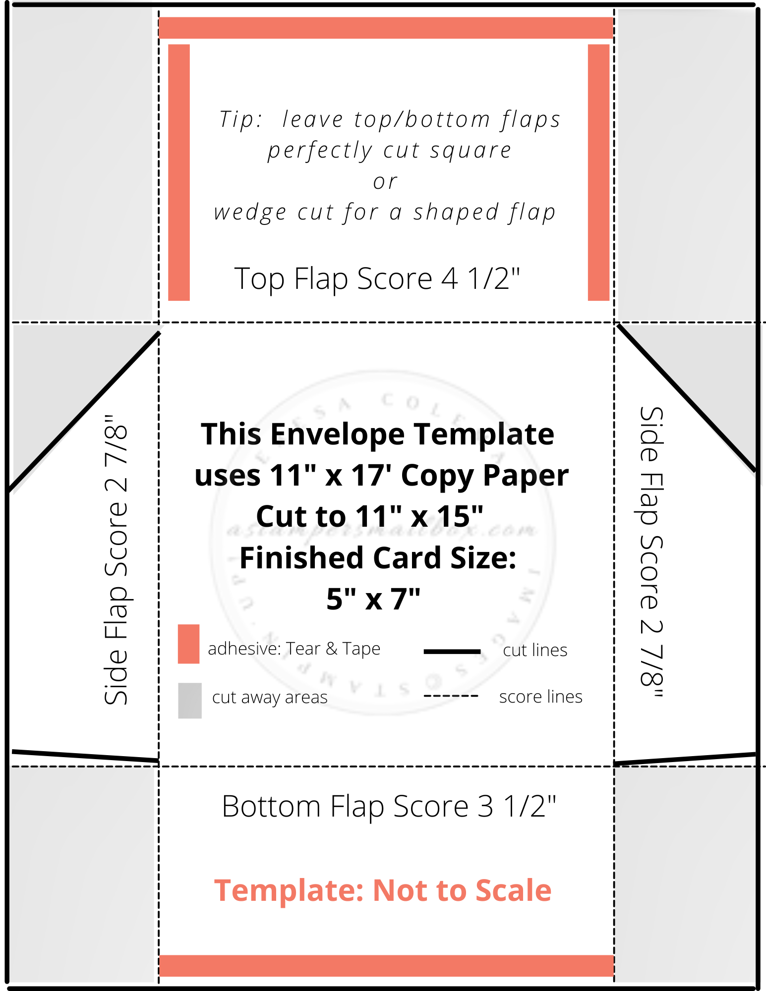 5" x 7" Card Envelope Template