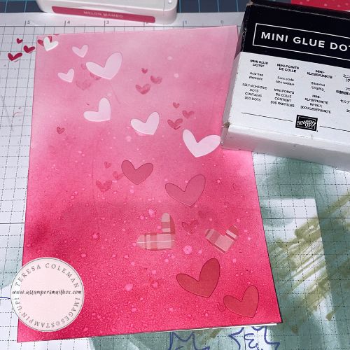 Use Glue Dots to adhere the tiny hearts