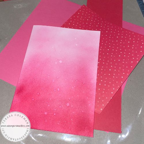 Card Stock: Basic White, Polished Pink & Sweet Sorbet with some Designer Series Paper for pattern. 